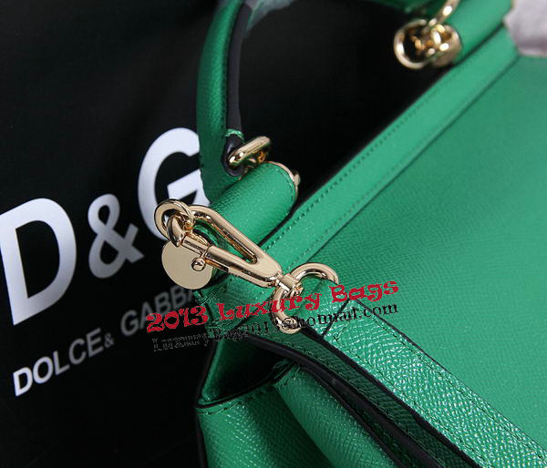 Dolce & Gabbana SICILY Calfskin Tote Bag BB4136 Green Dolce & Gabbana SICILY Calfskin Tote Bag BB4136 Green