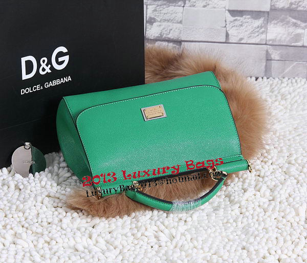 Dolce & Gabbana SICILY Calfskin Tote Bag BB4136 Green Dolce & Gabbana SICILY Calfskin Tote Bag BB4136 Green
