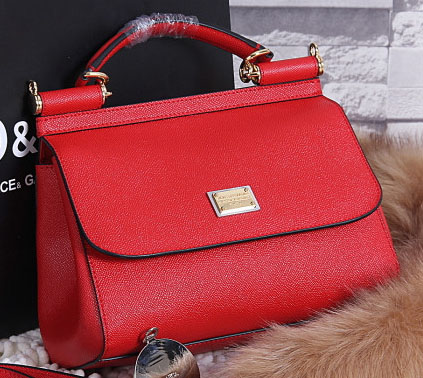 Dolce & Gabbana SICILY Calfskin Tote Bag BB4136 Red Dolce & Gabbana SICILY Calfskin Tote Bag BB4136 Red