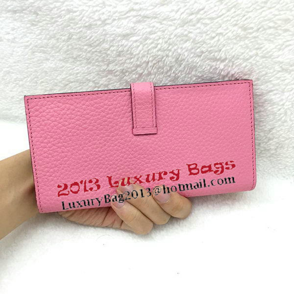 Hermes Bearn Japonaise Bi-Fold Wallet Litchi Leather A208 Pink Hermes Bearn Japonaise Bi-Fold Wallet Litchi Leather A208 Pink