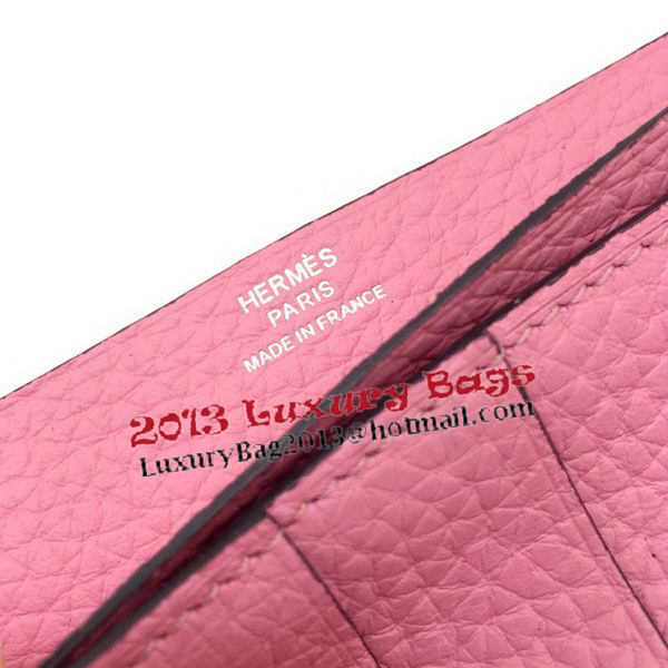 Hermes Bearn Japonaise Bi-Fold Wallet Litchi Leather A208 Pink Hermes Bearn Japonaise Bi-Fold Wallet Litchi Leather A208 Pink