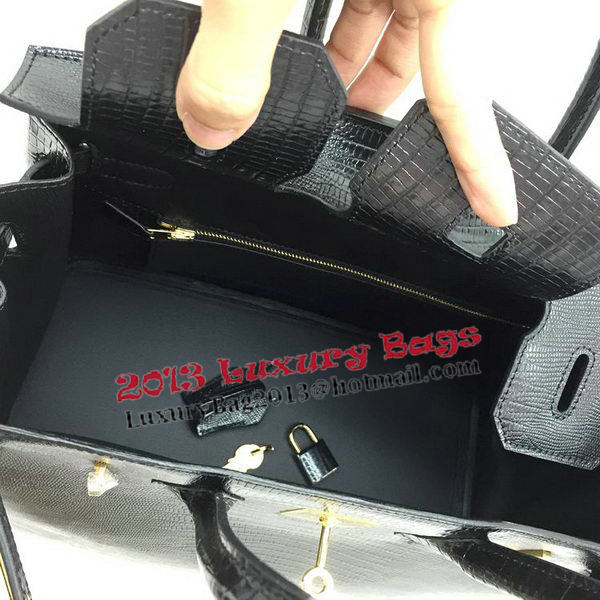 Hermes Birkin 30CM Tote Bags Lizard Leather H30LI Black Hermes Birkin 30CM Tote Bags Lizard Leather H30LI Black