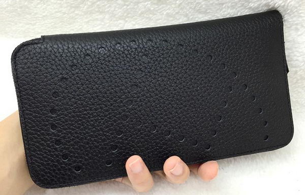 Hermes Evelyn Long Zip Wallet Litchi A808 Black Hermes Evelyn Long Zip Wallet Litchi A808 Black
