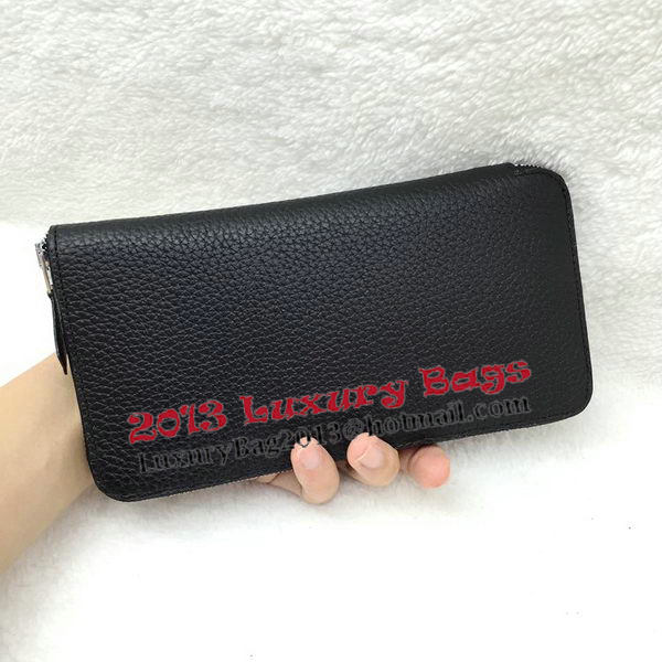 Hermes Evelyn Long Zip Wallet Litchi A808 Black Hermes Evelyn Long Zip Wallet Litchi A808 Black
