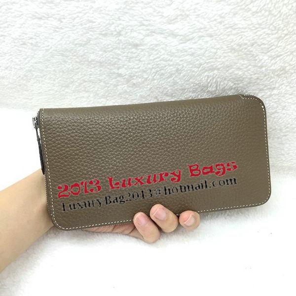 Hermes Evelyn Long Zip Wallet Litchi A808 Khaki Hermes Evelyn Long Zip Wallet Litchi A808 Khaki
