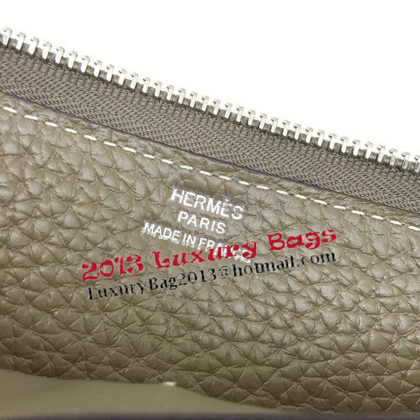 Hermes Evelyn Long Zip Wallet Litchi A808 Khaki Hermes Evelyn Long Zip Wallet Litchi A808 Khaki