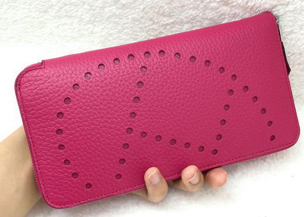 Hermes Evelyn Long Zip Wallet Litchi A808 Rose Hermes Evelyn Long Zip Wallet Litchi A808 Rose
