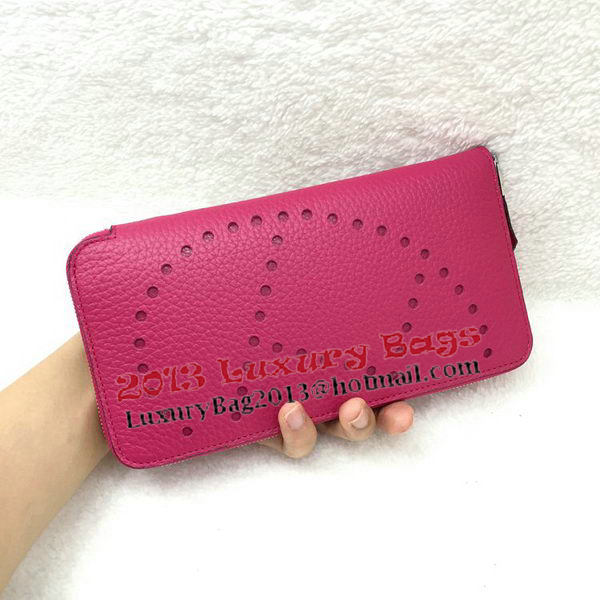 Hermes Evelyn Long Zip Wallet Litchi A808 Rose Hermes Evelyn Long Zip Wallet Litchi A808 Rose