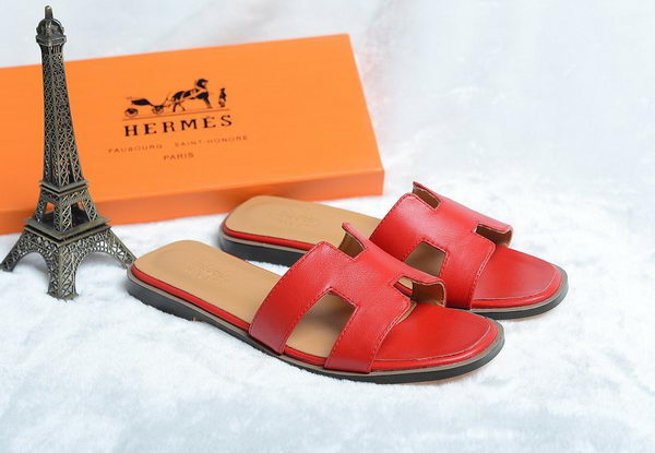 Hermes Slipper Leather HO0418 Red Hermes Slipper Leather HO0418 Red