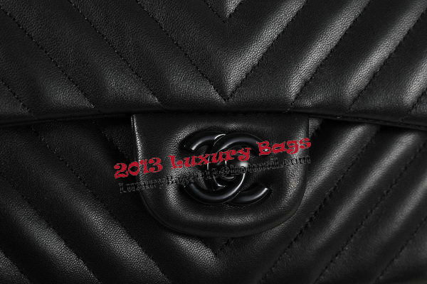 Chanel 2.55 Series Flap Bag Sheepskin Chevron Quilting A1112 Black Chanel 2.55 Series Flap Bag Sheepskin Chevron Quilting A1112 Black