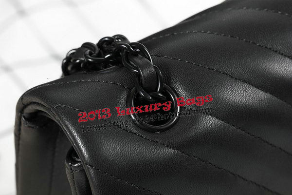 Chanel 2.55 Series Flap Bag Sheepskin Chevron Quilting A1112 Black Chanel 2.55 Series Flap Bag Sheepskin Chevron Quilting A1112 Black