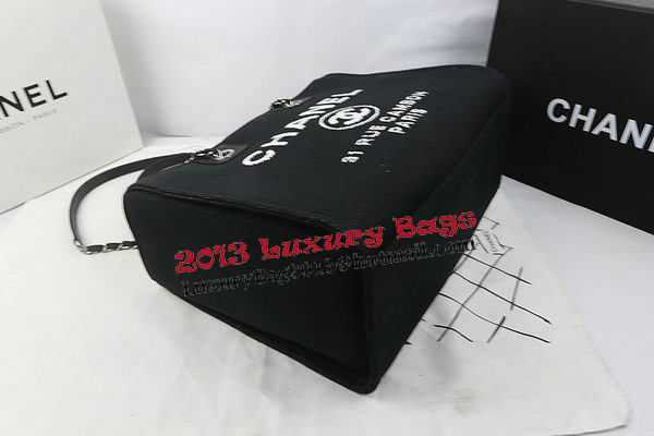 Chanel Medium Canvas Tote Shopping Bag A67001 Black Chanel Medium Canvas Tote Shopping Bag A67001 Black