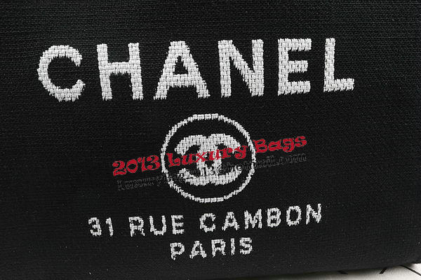 Chanel Medium Canvas Tote Shopping Bag A67001 Black Chanel Medium Canvas Tote Shopping Bag A67001 Black