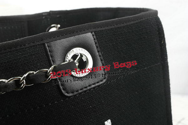 Chanel Medium Canvas Tote Shopping Bag A67001 Black Chanel Medium Canvas Tote Shopping Bag A67001 Black