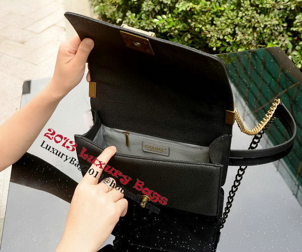 Boy Chanel Flap Shoulder Bags Black Cannage Pattern Leather A67086 Brass Boy Chanel Flap Shoulder Bags Black Cannage Pattern Leather A67086 Brass