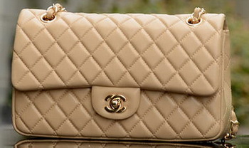 Chanel 2.55 Series Flap Bag Apricot Sheepskin Leather A37586 Gold Chanel 2.55 Series Flap Bag Apricot Sheepskin Leather A37586 Gold