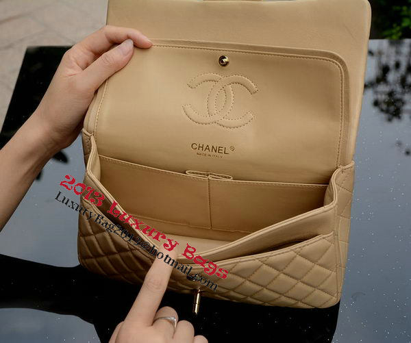 Chanel 2.55 Series Flap Bag Apricot Sheepskin Leather A37586 Gold Chanel 2.55 Series Flap Bag Apricot Sheepskin Leather A37586 Gold