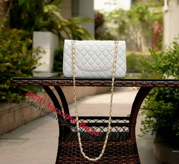 Chanel 2.55 Series Flap Bag White Sheepskin Leather A37586 Gold Chanel 2.55 Series Flap Bag White Sheepskin Leather A37586 Gold