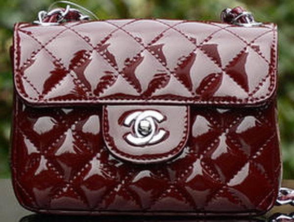 Chanel Classic MINI Flap Bag Royal Patent Leather A1115 Silver Chanel Classic MINI Flap Bag Royal Patent Leather A1115 Silver
