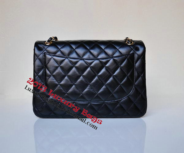 Chanel Jumbo Quilted Classic Black Sheepskin Flap Bag A58600 Gold Chanel Jumbo Quilted Classic Black Sheepskin Flap Bag A58600 Gold