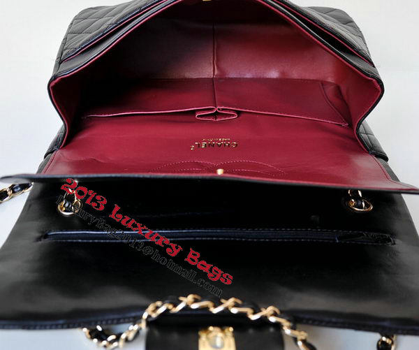 Chanel Jumbo Quilted Classic Black Sheepskin Flap Bag A58600 Gold Chanel Jumbo Quilted Classic Black Sheepskin Flap Bag A58600 Gold