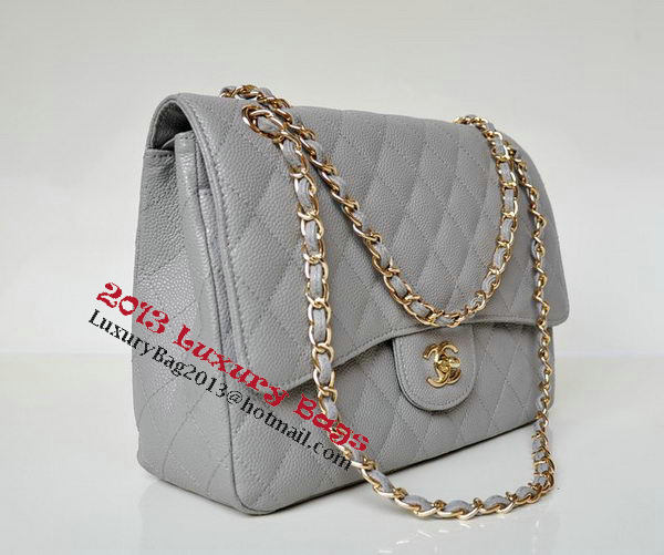 Chanel Jumbo Quilted Classic Flap Bag Grey Cannage Patterns A58600 Gold Chanel Jumbo Quilted Classic Flap Bag Grey Cannage Patterns A58600 Gold