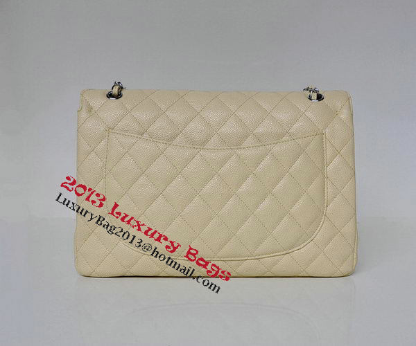 Chanel Maxi Quilted Classic Flap Bag Apricot Cannage Patterns A58601 Silver Chanel Maxi Quilted Classic Flap Bag Apricot Cannage Patterns A58601 Silver