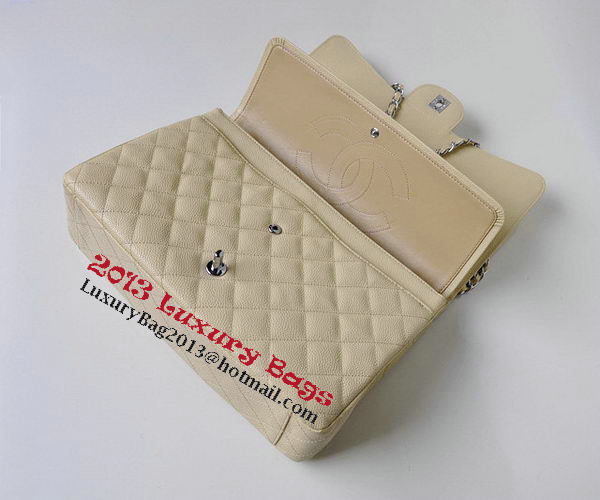 Chanel Maxi Quilted Classic Flap Bag Apricot Cannage Patterns A58601 Silver Chanel Maxi Quilted Classic Flap Bag Apricot Cannage Patterns A58601 Silver