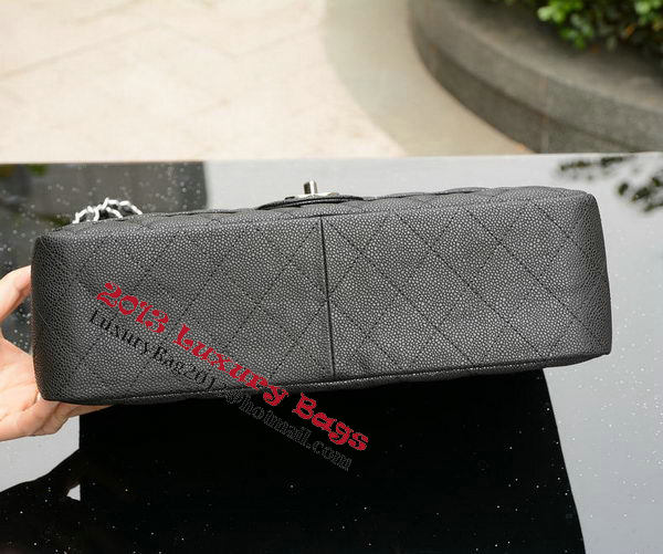 Chanel Maxi Quilted Classic Flap Bag Black Cannage Patterns A58601 Silver Chanel Maxi Quilted Classic Flap Bag Black Cannage Patterns A58601 Silver