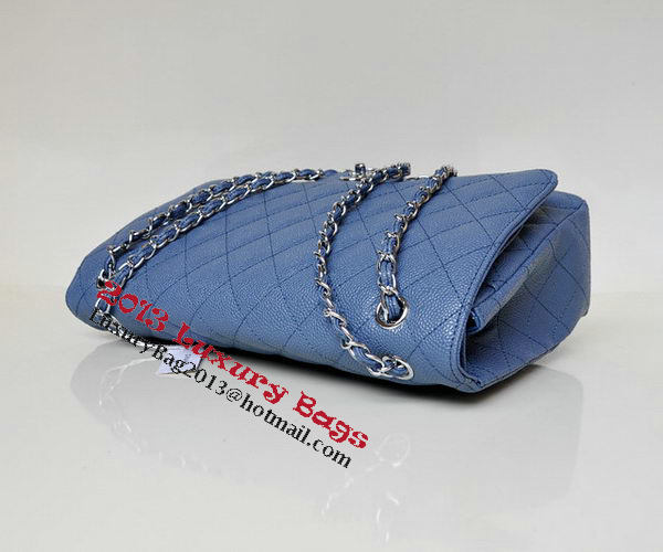 Chanel Maxi Quilted Classic Flap Bag Blue Cannage Patterns A58601 Silver Chanel Maxi Quilted Classic Flap Bag Blue Cannage Patterns A58601 Silver