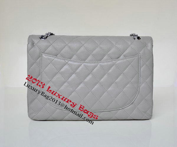 Chanel Maxi Quilted Classic Flap Bag Grey Cannage Patterns A58601 Silver Chanel Maxi Quilted Classic Flap Bag Grey Cannage Patterns A58601 Silver