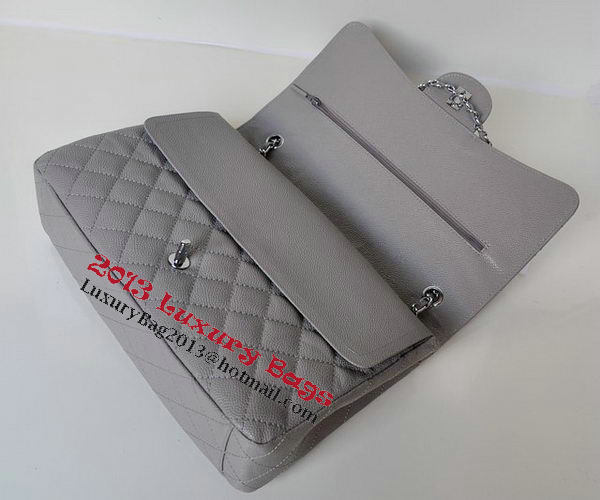 Chanel Maxi Quilted Classic Flap Bag Grey Cannage Patterns A58601 Silver Chanel Maxi Quilted Classic Flap Bag Grey Cannage Patterns A58601 Silver