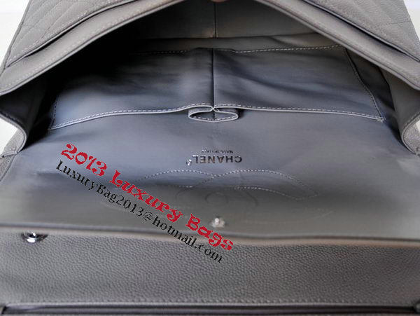 Chanel Maxi Quilted Classic Flap Bag Grey Cannage Patterns A58601 Silver Chanel Maxi Quilted Classic Flap Bag Grey Cannage Patterns A58601 Silver