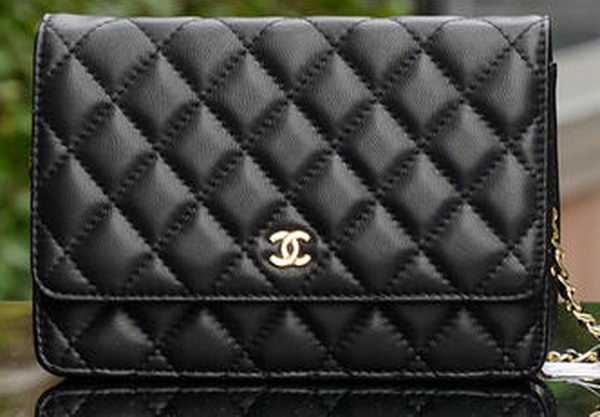 Chanel mini Flap Bag Black Sheepskin Leather A33814 Gold Chanel mini Flap Bag Black Sheepskin Leather A33814 Gold