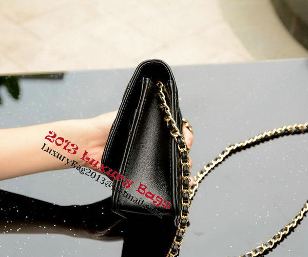 Chanel mini Flap Bag Black Sheepskin Leather A33814 Gold Chanel mini Flap Bag Black Sheepskin Leather A33814 Gold