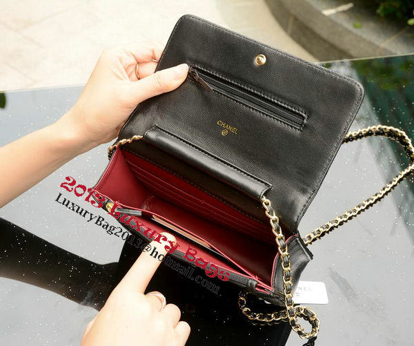 Chanel mini Flap Bag Black Sheepskin Leather A33814 Gold Chanel mini Flap Bag Black Sheepskin Leather A33814 Gold