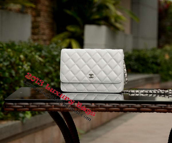 Chanel mini Flap Bag White Sheepskin Leather A33814 Silver Chanel mini Flap Bag White Sheepskin Leather A33814 Silver