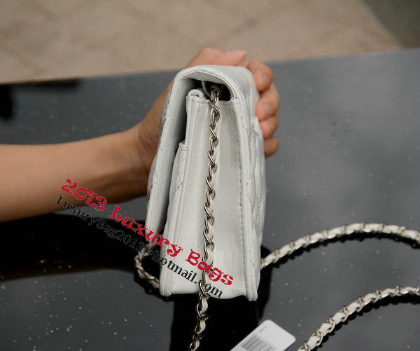 Chanel mini Flap Bag White Sheepskin Leather A33814 Silver Chanel mini Flap Bag White Sheepskin Leather A33814 Silver
