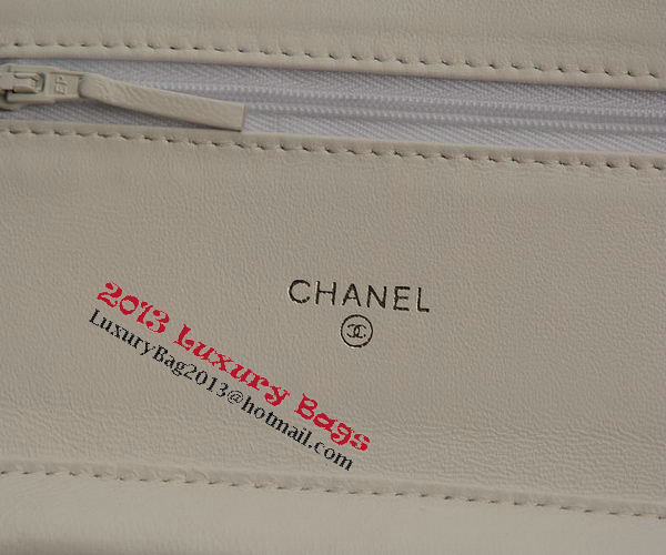 Chanel mini Flap Bag White Sheepskin Leather A33814 Silver Chanel mini Flap Bag White Sheepskin Leather A33814 Silver