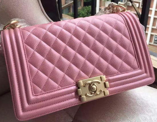 Boy Chanel Flap Shoulder Bag Pink Cannage Pattern A67086 Gold Boy Chanel Flap Shoulder Bag Pink Cannage Pattern A67086 Gold