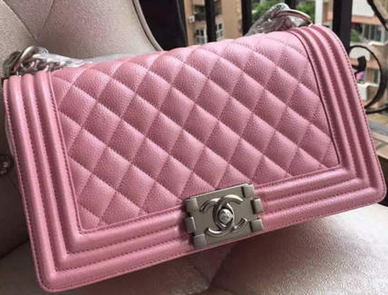 Boy Chanel Flap Shoulder Bag Pink Cannage Pattern A67086 Silver Boy Chanel Flap Shoulder Bag Pink Cannage Pattern A67086 Silver