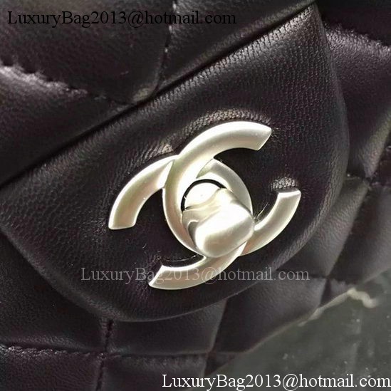 Chanel 2.55 Series Flap Bag Black Sheepskin Leather A06375 Silver Chanel 2.55 Series Flap Bag Black Sheepskin Leather A06375 Silver