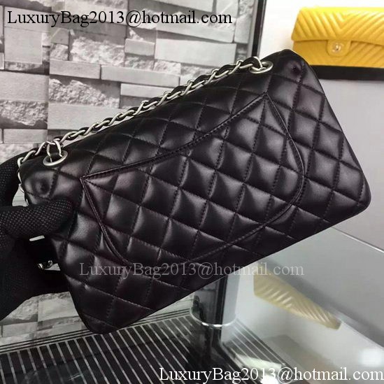 Chanel 2.55 Series Flap Bag Black Sheepskin Leather A06375 Silver Chanel 2.55 Series Flap Bag Black Sheepskin Leather A06375 Silver