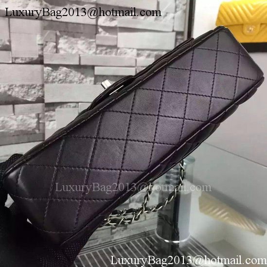 Chanel 2.55 Series Flap Bag Black Sheepskin Leather A06375 Silver Chanel 2.55 Series Flap Bag Black Sheepskin Leather A06375 Silver