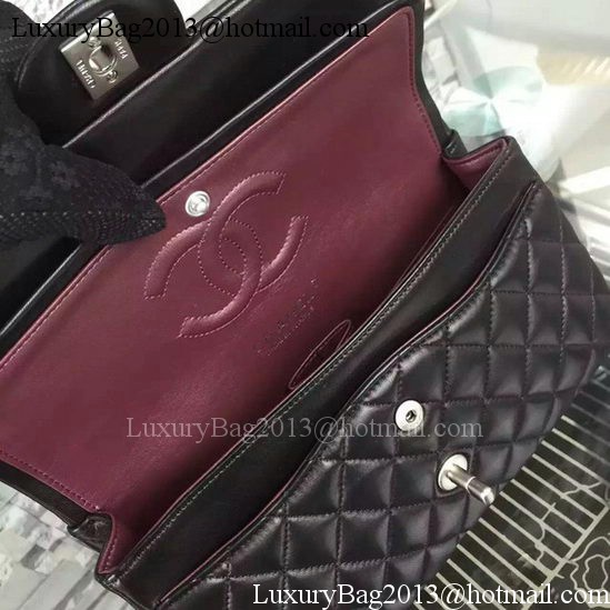 Chanel 2.55 Series Flap Bag Black Sheepskin Leather A06375 Silver Chanel 2.55 Series Flap Bag Black Sheepskin Leather A06375 Silver