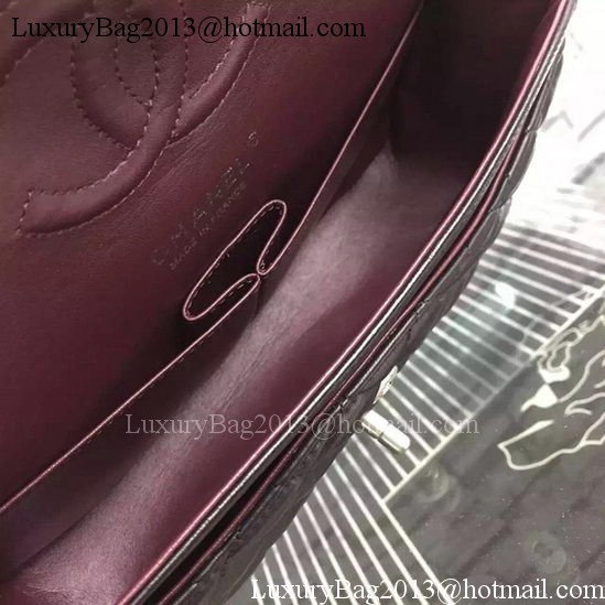 Chanel 2.55 Series Flap Bag Black Sheepskin Leather A06375 Silver Chanel 2.55 Series Flap Bag Black Sheepskin Leather A06375 Silver