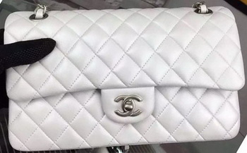 Chanel 2.55 Series Flap Bag OffWhite Sheepskin Leather A06375 Silver Chanel 2.55 Series Flap Bag OffWhite Sheepskin Leather A06375 Silver