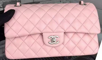 Chanel 2.55 Series Flap Bag Pink Sheepskin Leather A06375 Silver Chanel 2.55 Series Flap Bag Pink Sheepskin Leather A06375 Silver