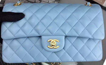 Chanel 2.55 Series Flap Bag SkyBlue Sheepskin Leather A06375 Gold Chanel 2.55 Series Flap Bag SkyBlue Sheepskin Leather A06375 Gold
