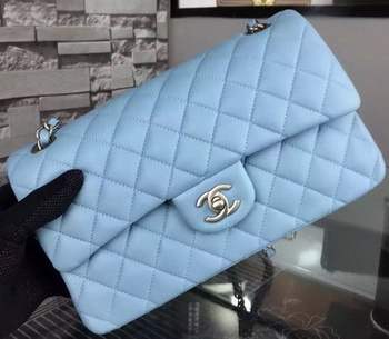 Chanel 2.55 Series Flap Bag SkyBlue Sheepskin Leather A06375 Silver Chanel 2.55 Series Flap Bag SkyBlue Sheepskin Leather A06375 Silver